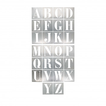Alphabet à pocher - écriture capitale - hauteur 150 mm