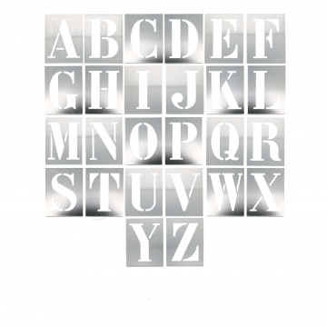 Alphabet à pocher - écriture capitale - hauteur 250 mm