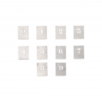 Chiffre à pocher - écriture capitale - hauteur 15 mm