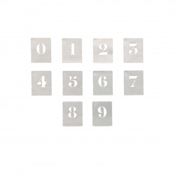 Chiffre à pocher - écriture capitale - hauteur 25 mm