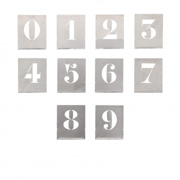 Chiffre à pocher - écriture capitale - hauteur 45 mm