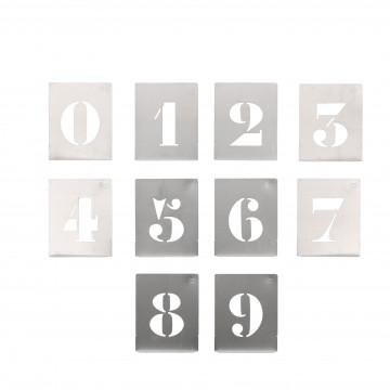 Chiffre à pocher - écriture capitale - hauteur 60 mm